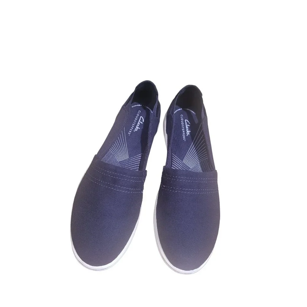 Clarks Cloudsteppers Shoes 9M Womens Blue Slip On Comfort Round Toe Cushion Soft